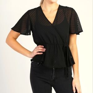 Kismet black polka dot blouse